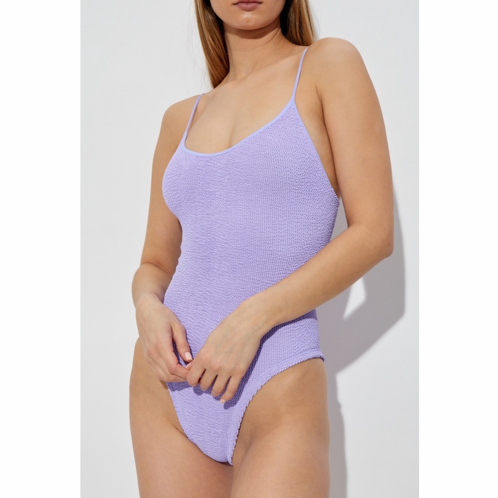 Hunza G Pamela Lilac One Piece Swimsuit NWT